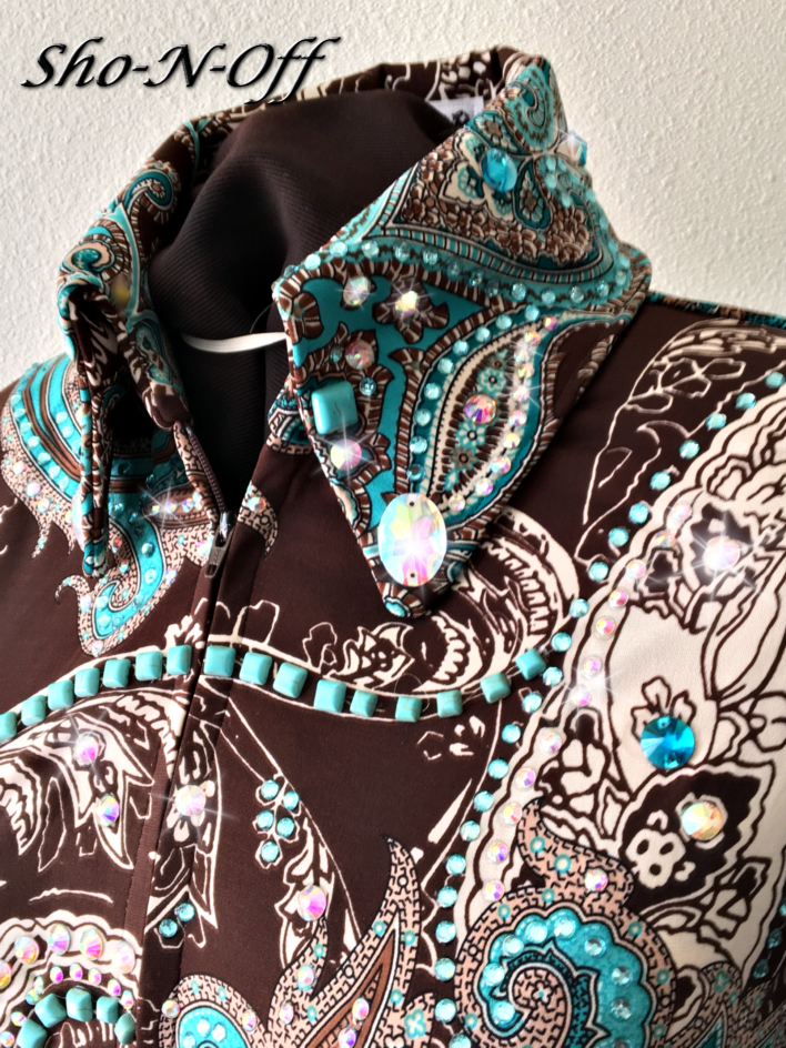 SHO-N-OFF CHOCOLATE PAISLEY RAIL SHIRT