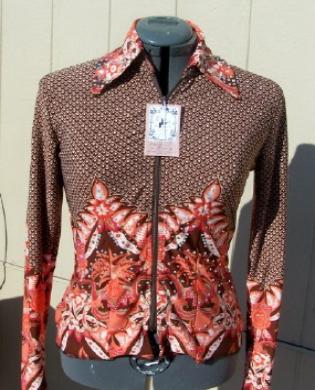 SHO-N-OFF PEACH BOTTOM BORDER RAIL JACKET- LOADED