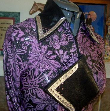 Sho-N-Off Purple Flower Rail SHirt
